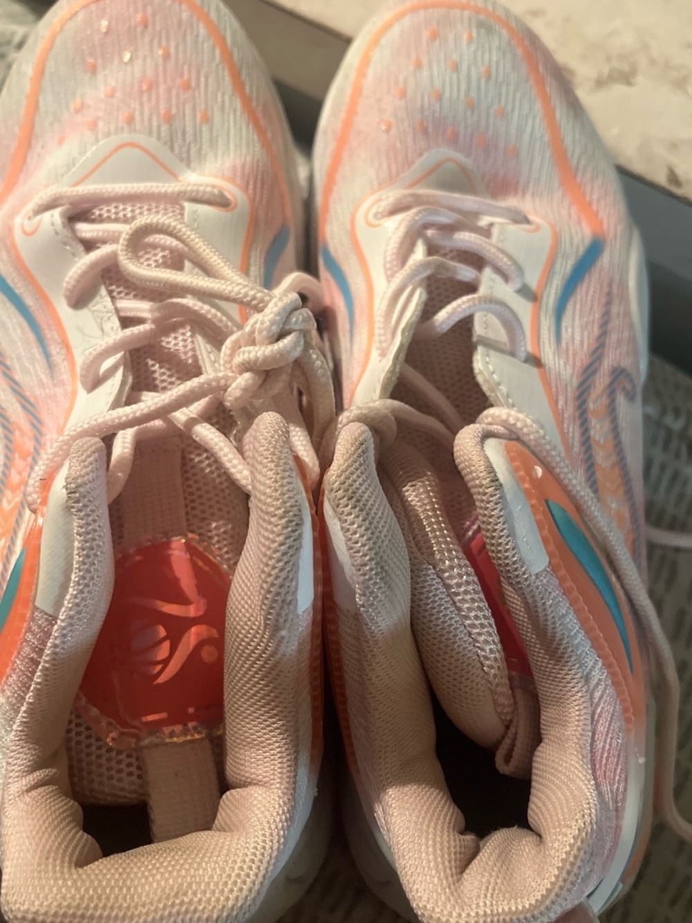 Women’s Light Pink Athletic Sneakers with Peach Accents Volleyball shoes!